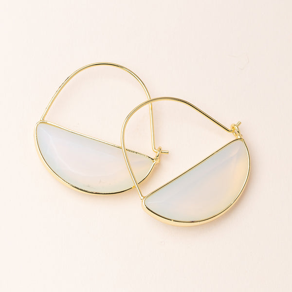 Stone Prism Opalite Gold Earring