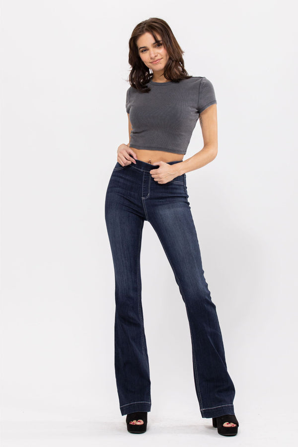 Tall Girl-High Rise Pull On Flare Jegging