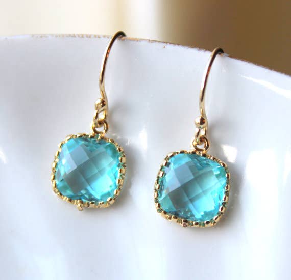 Aquamarine Topaz Blue Earrings