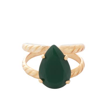 102558 Ginnie Cocktail Ring-Green