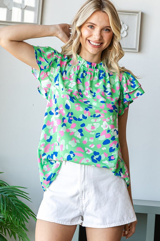 Multicolor Abstract Print Top