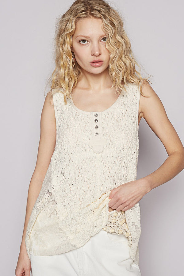 Sleeveless Textured Knit Top