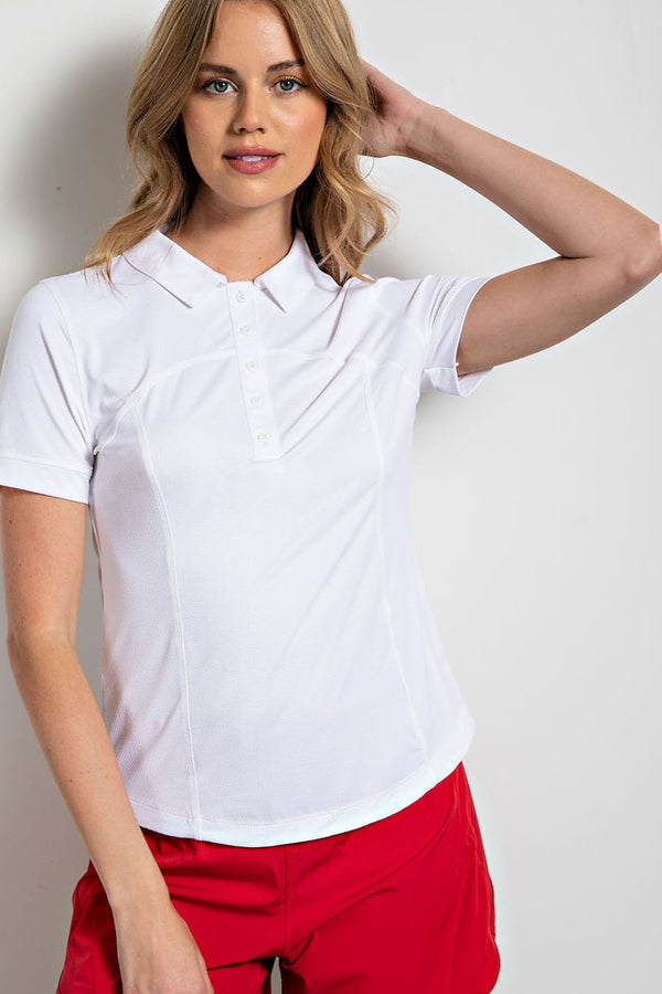 Quick Dry Golf Polo-White