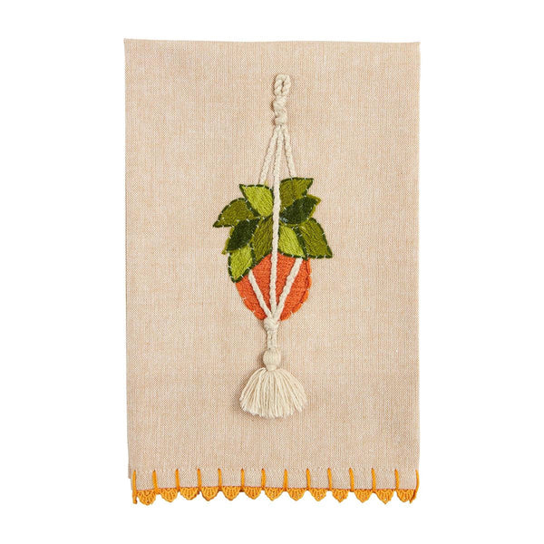 Hanging Planter Crochet Trim Towel