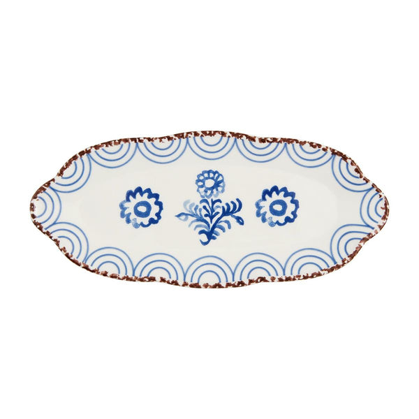 100176 Single Blue Floral Everything Plate