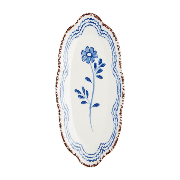 100184 Single Blue Floral Everything Plate