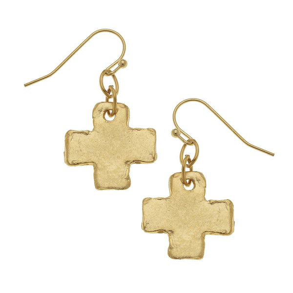 Gold Cross Earrings