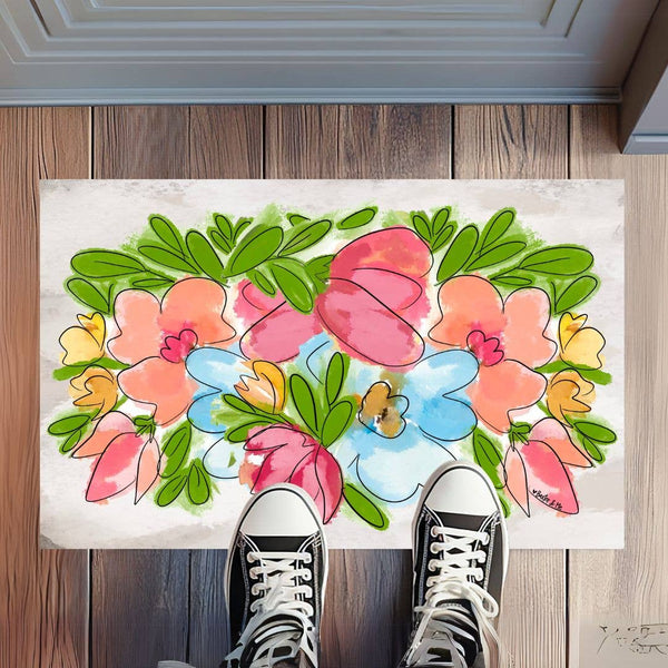 Blooming Floral Rug Floormat