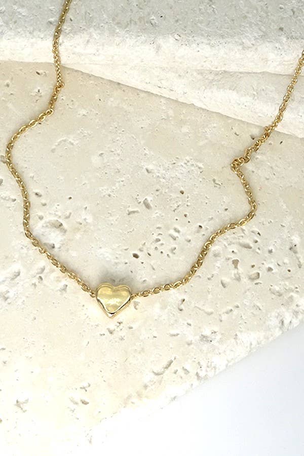 Classic Mini Heart Necklace: Gold