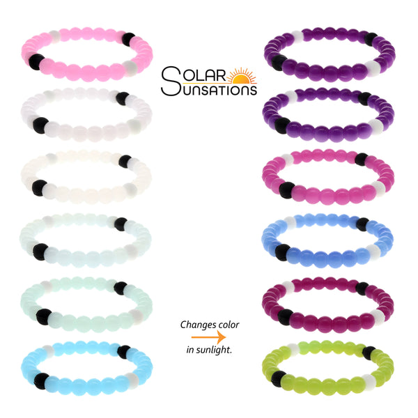 2501-017 Solar Reactive Silicone Bubble Bracelets