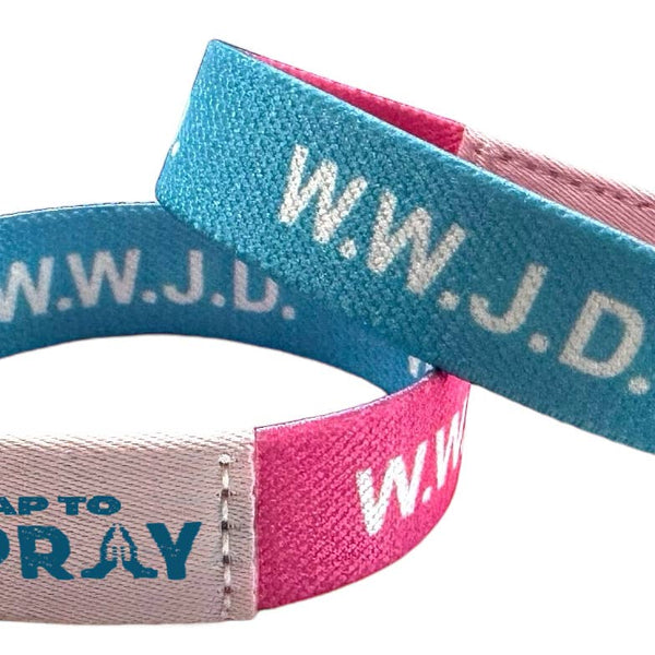 2501-028 Tap To Pray Wristbands-WWJD