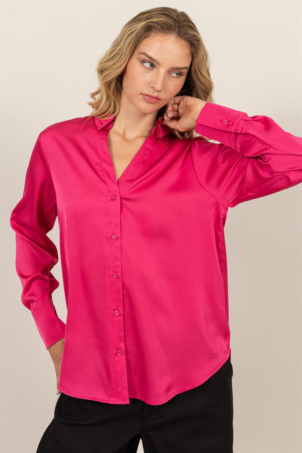 Long Sleeve Top-Raspberry