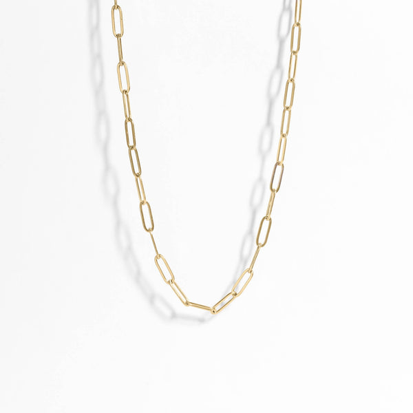 20" Gold Paperclip Chain Necklace