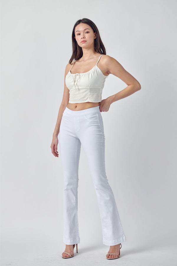 Tall Girl Flare Jegging-White