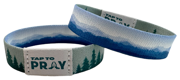 2501-024 Tap To Pray Wristbands-Blue Mt/Gr Forrests