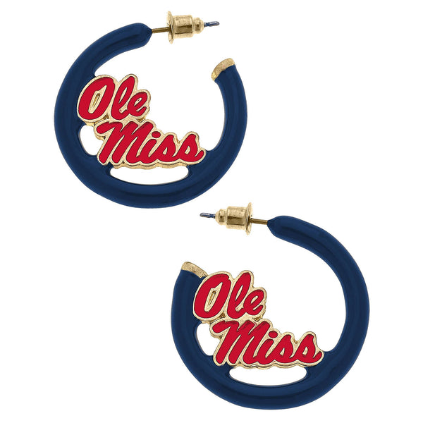 102026 Ole Miss  Hoop Earrings