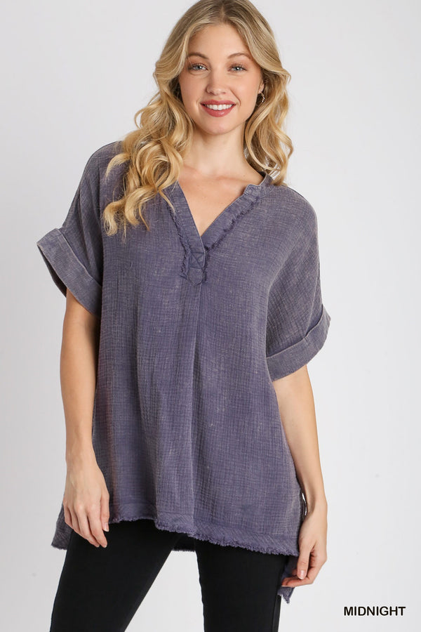 Midnight Mineral Wash Gauze Tunic