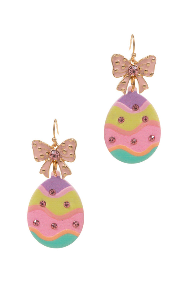 100754 Easter Egg Hook Earring with Bow