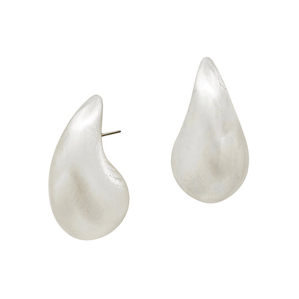 100327 Teardrop Stud Earring-Satin