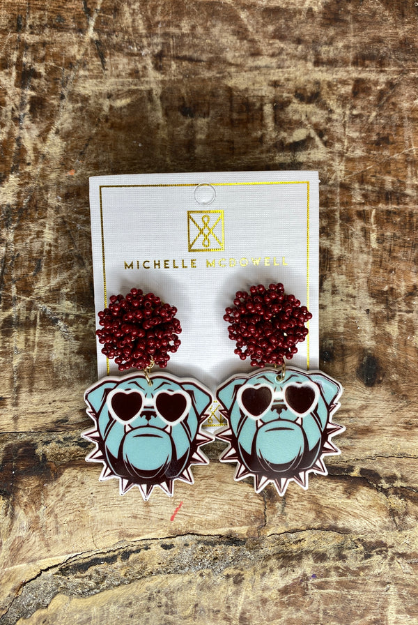 09241  Michelle McDowell Bulldog Earrings