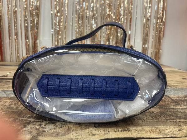 Transparent Crossbody Football Bag-Blue