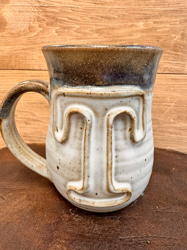 Ivory Linen Monogram Mug-T