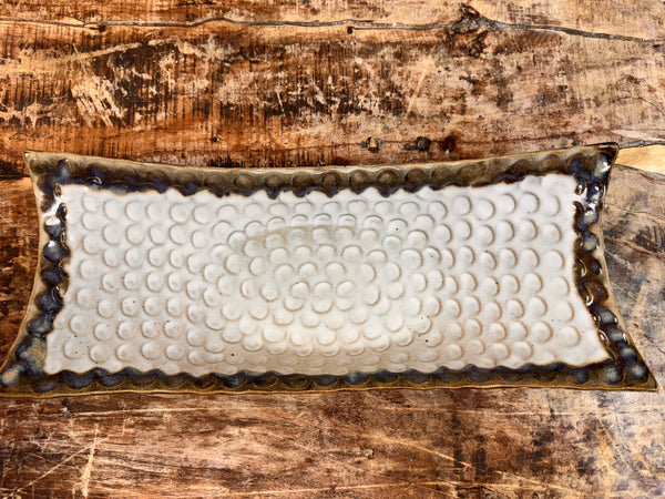 Ivory Linen Large Rectangular Bowl