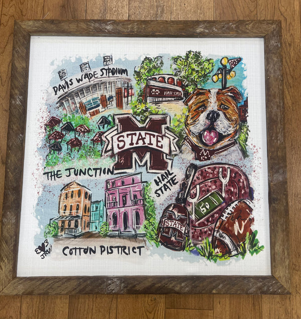 101163 Mississippi State Framed Art