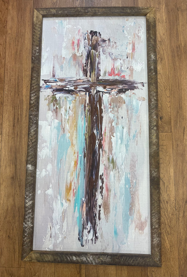 101186 Cross Wood Framed Art