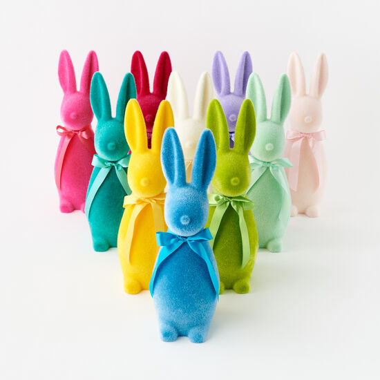 Flocked Standing Bunny-6"