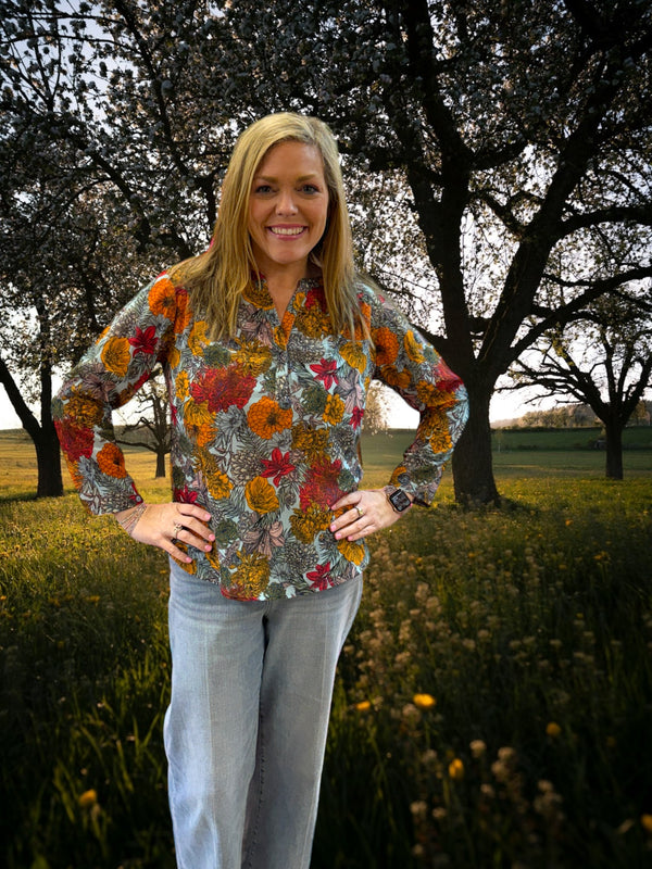 Long Sleeve Floral Shirt