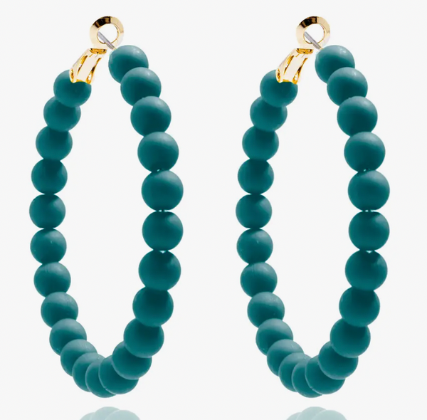 08228 Matte Beaded Hoop-Teal