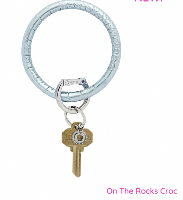 08245 On The Rocks Croc Leather Big O Keyring