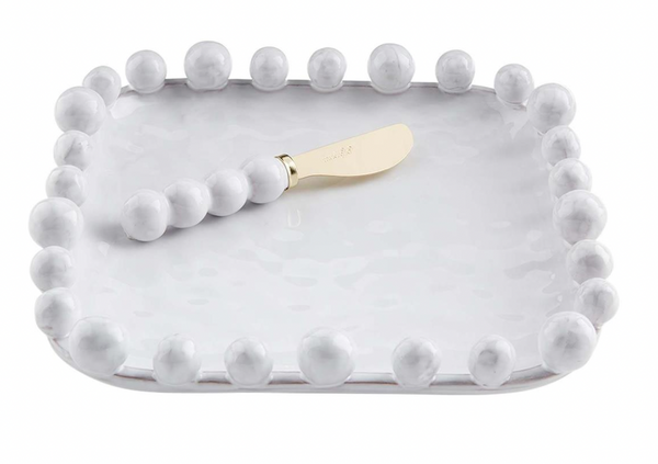 08402  Beaded Cheese Plate Set