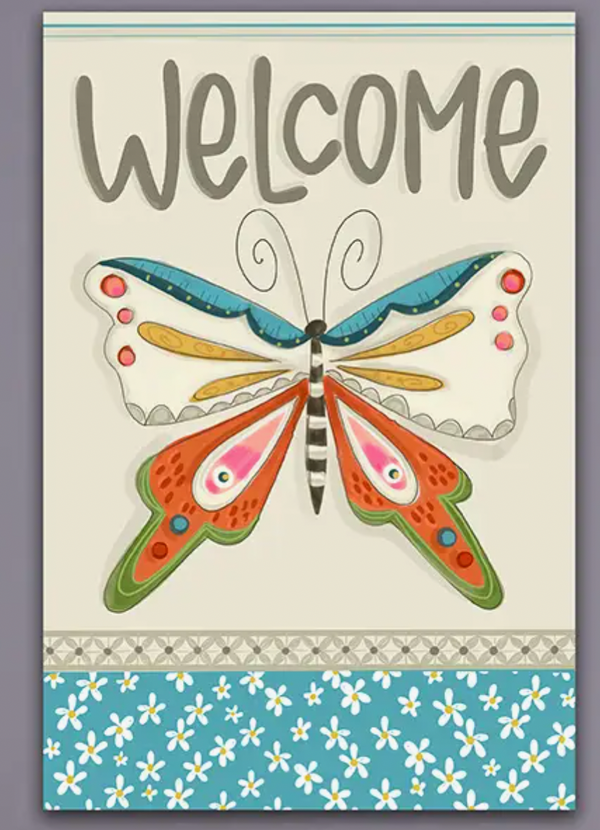 08496 Welcome Butterfly Garden Flag