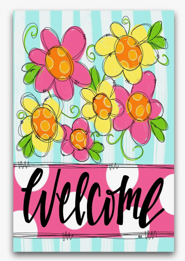 08497 Welcome Flower Garden Flag