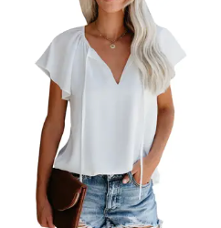 Front Tie V-Neck Top