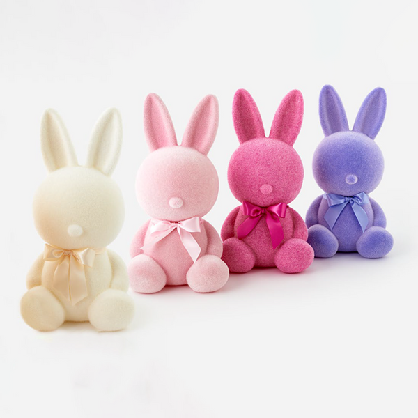 Flocked Sitting Bunny-7"