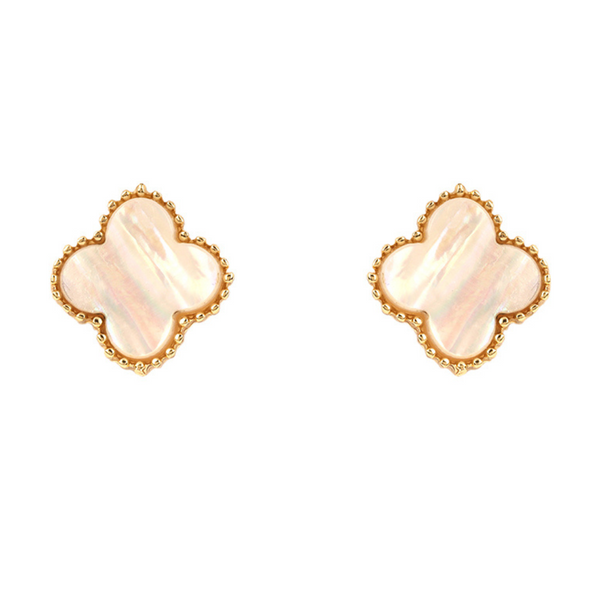 100325 Clover Post Earring-Mother of Pearl