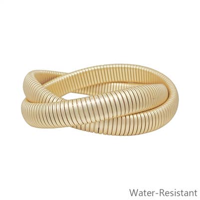 101215 Ribbed Twisted Bracelet-Gold