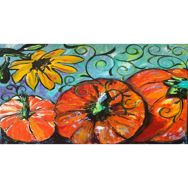 "Kristie's Yellow Flower and Pumpkins"  Pillow Swaps