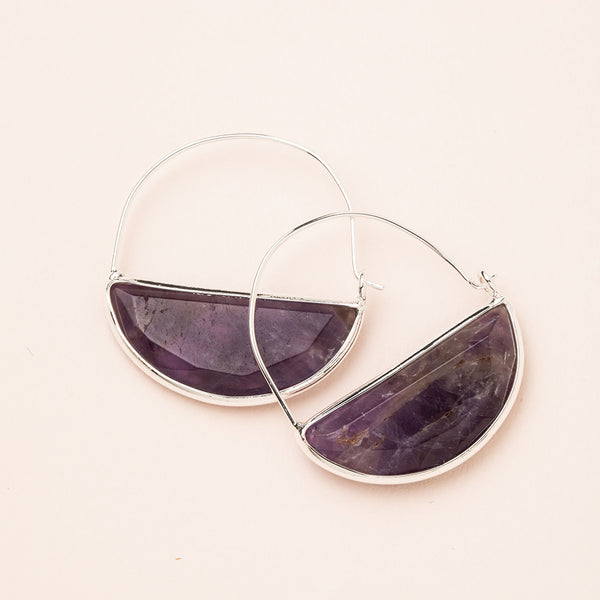 Stone Prism Amethyst Silver Earring