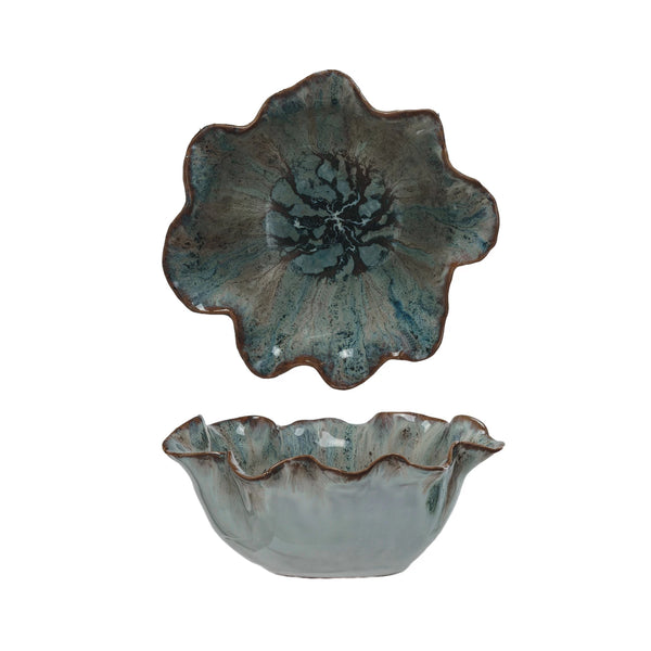 102065 Stoneware Ruffled Bowl