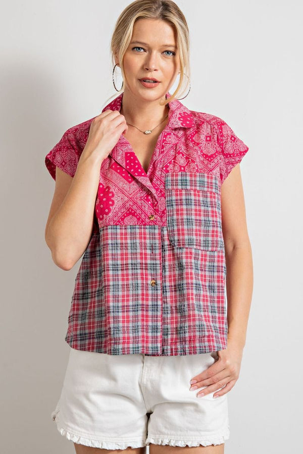 Multi-Print Loose Fit Shirt