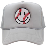 100869  Baseball Happy Face Trucker Hat