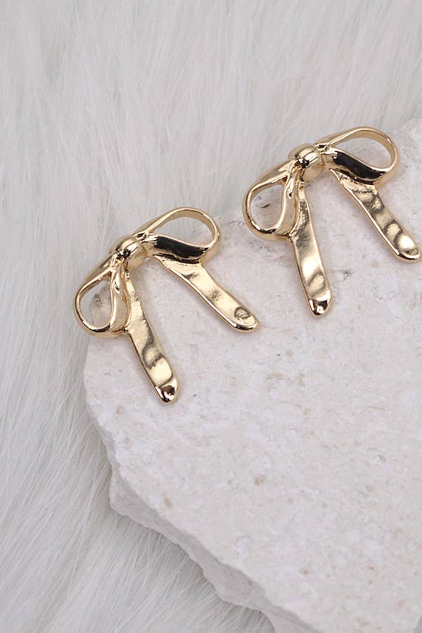 100264 BOW STUD EARRING-Gold