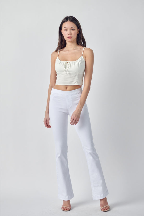 Short Girl Flare Jegging-White