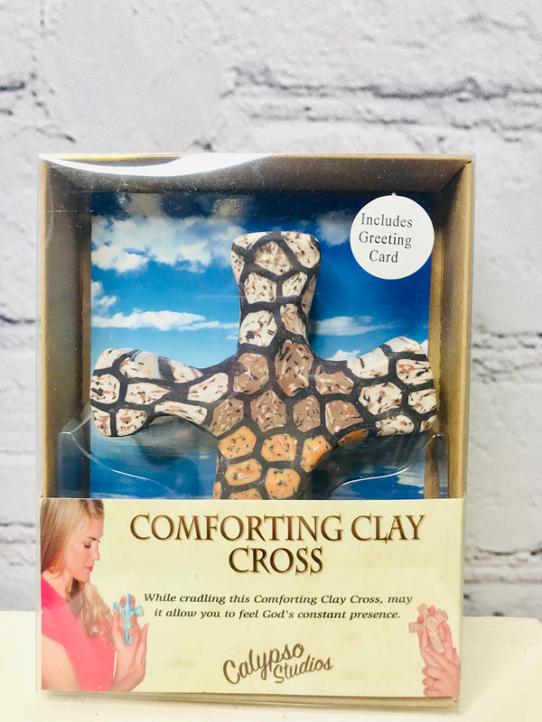 Comforting Clay Hand Held Cross 00513