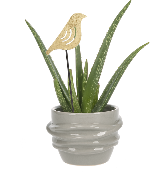 05566 Gold Bird Silhouette Plant Pick