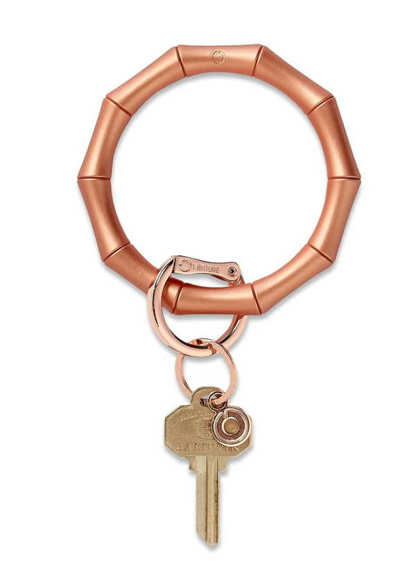 05902 Rose Gold Bamboo Silicone Big O Key Ring